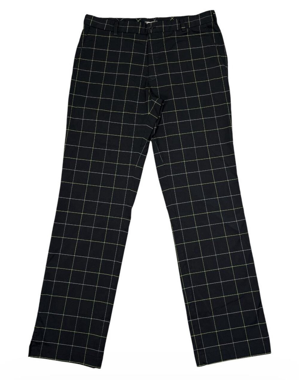 Nike Dri-Fit Tour Performance Golf Pants Mens 36x34 Plaid Black Green Gray